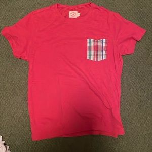 Brooks Brothers red t-shirt with plaid pocket